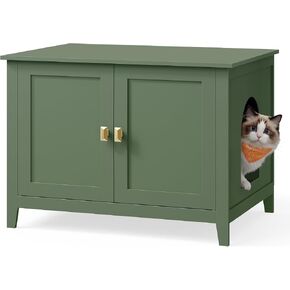 Feandrea Cat Litter Box Enclosure, Double Doors, Handles in Kuwait