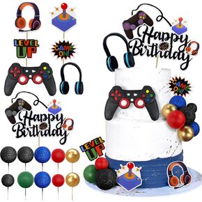 Video Game Happy Birthday Controller Headset Cake Decoration in Kuwait