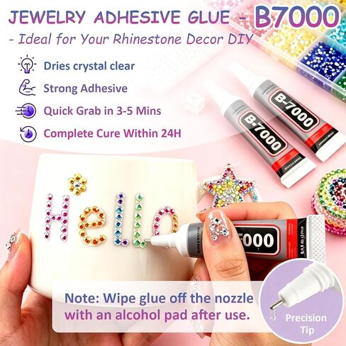 40000Pcs Jelly Rhinestones Bedazzling Kit, 40 Colors Bedazzler Kit with Rhinestones 3mm Flatback Resin Bedazzler Gems with 3Pcs B7000 Jewelry Glue for Bedazzled Thing DIY Crafts, Nail Art in Kuwait