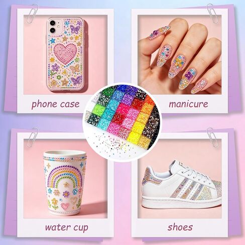 40000Pcs Jelly Rhinestones Bedazzling Kit, 40 Colors Bedazzler Kit with Rhinestones 3mm Flatback Resin Bedazzler Gems with 3Pcs B7000 Jewelry Glue for Bedazzled Thing DIY Crafts, Nail Art in Kuwait