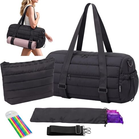 Mahjong Bag, 3-Piece Puffy Travel Tote for Tiles & Racks, Mat Straps in Kuwait