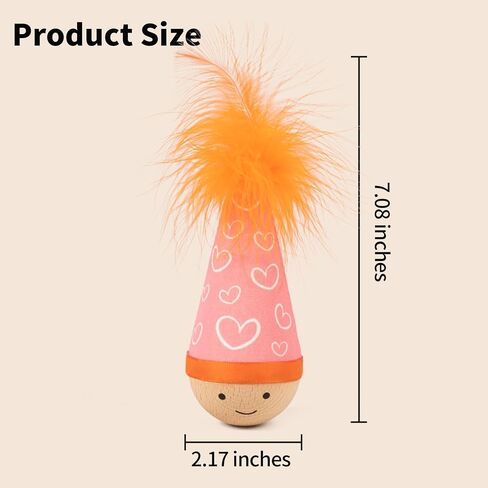 Lulu's world Solid Wood Wobbler Cat Toy with Catnip for Cats,Feather Style in Kuwait