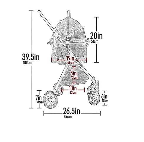 Pet Gear 3-in-1 Travel System View 360 Stroller, Charcoal Jaguar in Kuwait