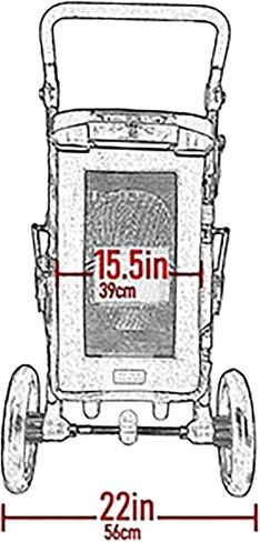 Pet Gear NO-Zip Pet Stroller with Dual Entry, Push Button Zipperless Entry for Single or Multiple Dogs/Cats, Pet Can Easily Walk in/Out, Gel-Filled Tires, Candy Red, Excursion in Kuwait