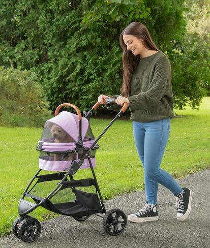 Pet Gear 3-in-1 Travel System View 360 Stroller, Bright Lilac in Kuwait
