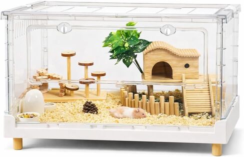 Hamster Cage & Guinea Pig Cages, Acrylic Cage for Small Animal Pets, Large Transparent Gerbil Cage and Habitats, Hedgehog, Dwarf Hamster, Rat, Mouse in Saudi Arabia