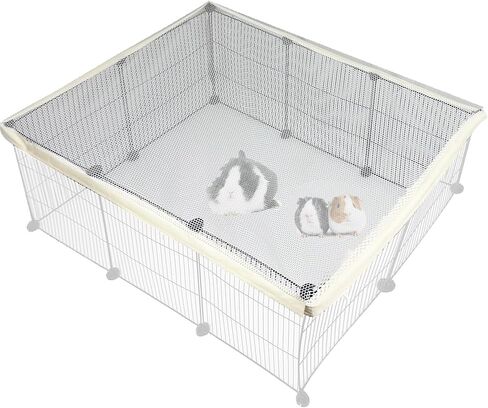 Cage Cover, Ventilated Mesh Top for C&C Midwest Guinea Pig Cage, Breathable & Escape-Proof Small Animal Enclosure Lid with Secure Clips for Rabbits（Not Include cage） (24inx47in Cage Cover) in Saudi Arabia