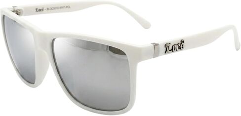 Locs Mirror Lens Gangster Oversized Rectangular horned Sunglasses Silver in Kuwait