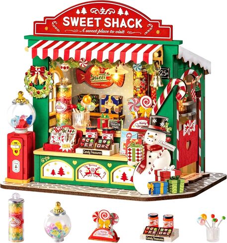 Rolife Christmas Candy Stand DIY Miniature Dollhouse Kit Gift for Adults in Kuwait