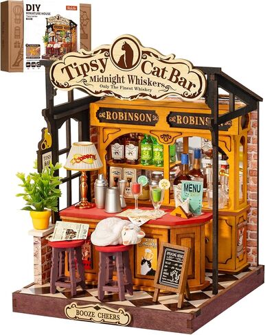 Rolife Tipsy Cat Bar DIY Miniature House Kit for Adults in Kuwait