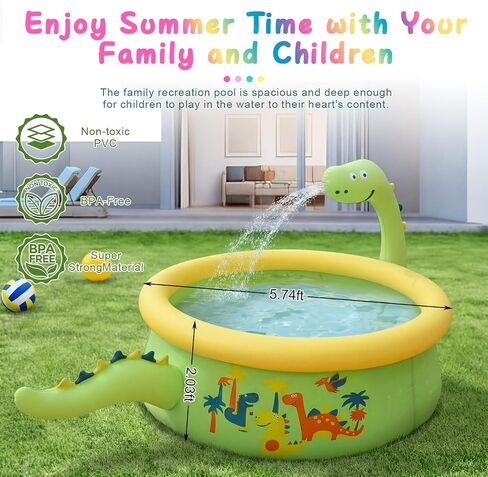 Dinosaur Inflatable Pool Splash Pads for Toddlers Kids in Kuwait