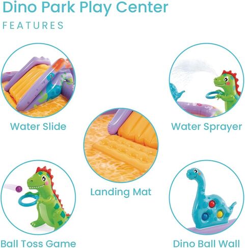 INTEX Dino Park Inflatable Water Slide Park & Kiddie Swimming Pool in Kuwait