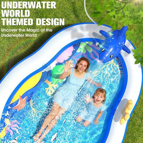 StarOcean Large Inflatable Play Center,Kiddie Pool with Water Slide&Sprk in Kuwait
