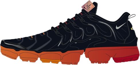 Nike Mens Air Vapormax Plus مقاس أسود/برتقالي إجمالي من النيوبرين in Kuwait