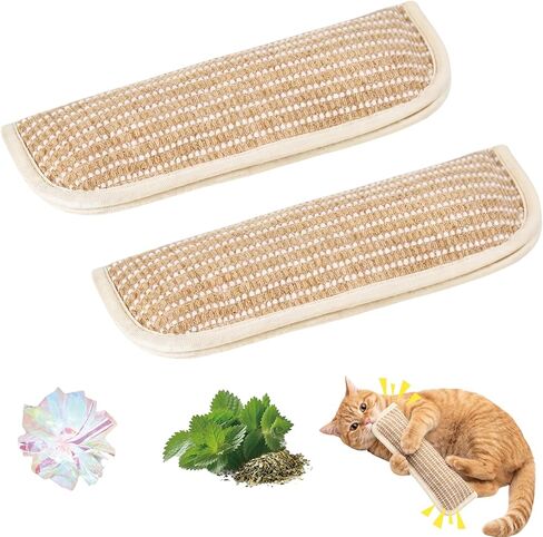 Cat Toys, 2 Pack Sisal Catnip Pillow Toys with Crinkle Sound in Saudi Arabia