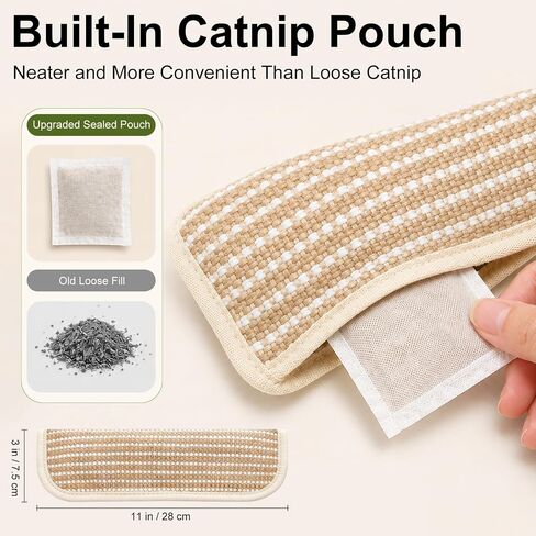 Cat Toys, 2 Pack Sisal Catnip Pillow Toys with Crinkle Sound in Saudi Arabia