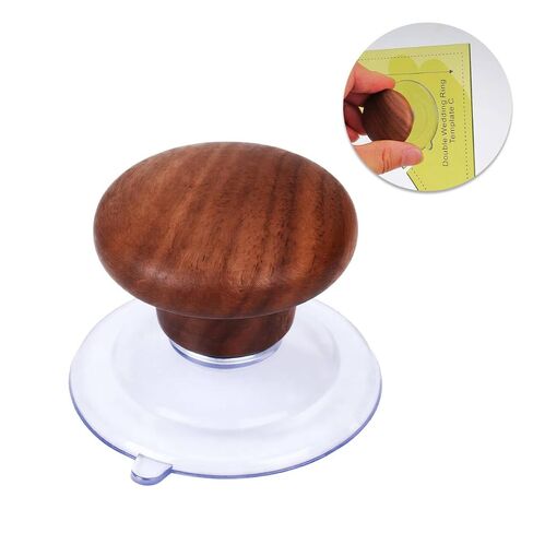 Wooden Mushroom Quilting Ruler Suction Cup Knob, Ergonomic Ruler Grip for Precise Cutting, Strong Suction Cup Handle for Quilters Sewing Patchwork Crafting Tools in Kuwait