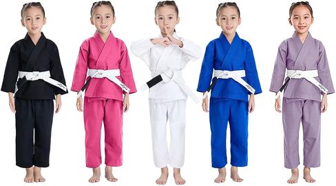 JUST YEARN Kids BJJ GI, Youth IBJJF Children’s Students Brazilian Jiujitsu Gi kimono Pre-washed Fabric Belt Not Included. in Kuwait