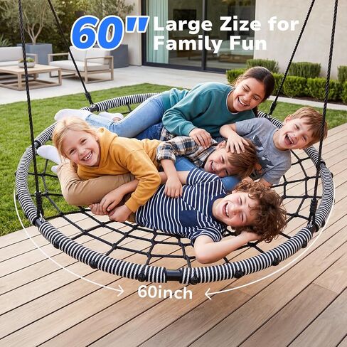 Trekassy 60" Large Spider Web Saucer Tree Swing for Kids & Adults(Patented) in Kuwait
