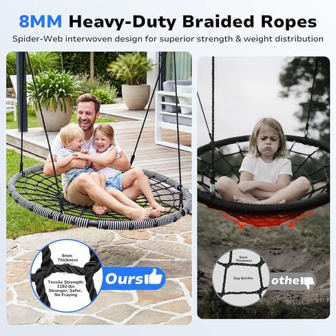 Trekassy 60" Large Spider Web Saucer Tree Swing for Kids & Adults(Patented) in Kuwait