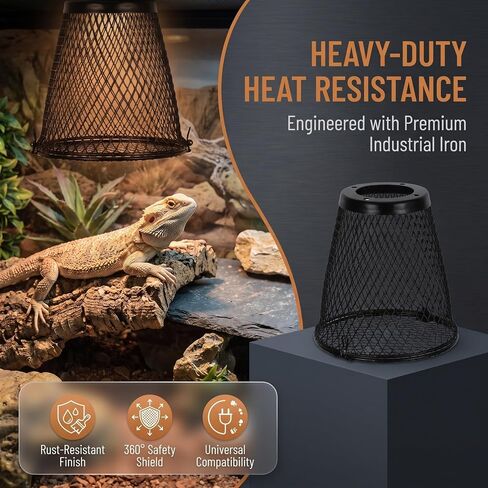 PRETYZOOM 2pcs Heat Lamp Guard Cage, Iron Mesh Cover for Terrarium Safety in Kuwait