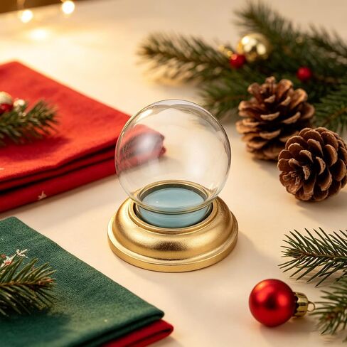 Glass Snow Globe Cover with Base, DIY Micro Landscape Xmas Dome in Kuwait