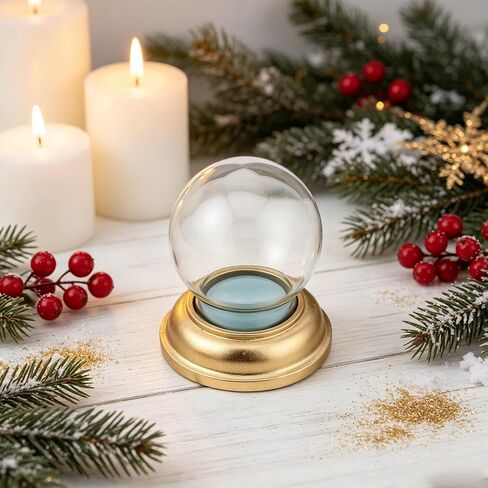 Glass Snow Globe Cover with Base, DIY Micro Landscape Xmas Dome in Kuwait
