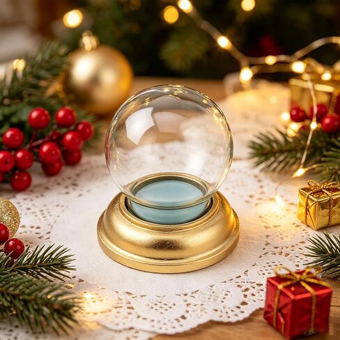 Glass Snow Globe Cover with Base, DIY Micro Landscape Xmas Dome in Kuwait