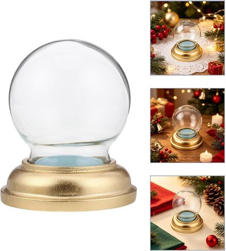 Glass Snow Globe Cover with Base, DIY Micro Landscape Xmas Dome in Kuwait