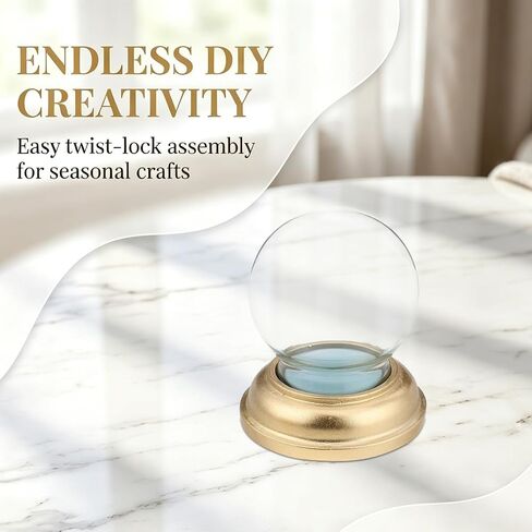 Glass Snow Globe Cover with Base, DIY Micro Landscape Xmas Dome in Kuwait
