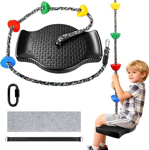 Tree Swing for Kids Disc Swing Seat Single Climbing Rope 165lbs，Green in Kuwait