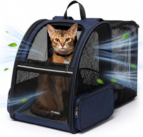 Cat Backpack，Expandable Cat Carrier Backpack, Dog Backpack Carrier and Pet Carrier Backpack, Suitable for Cats, Dogs Kitten or Small Dogs, Travel Friendly Puppy Cats Bag (Brown) in Saudi Arabia