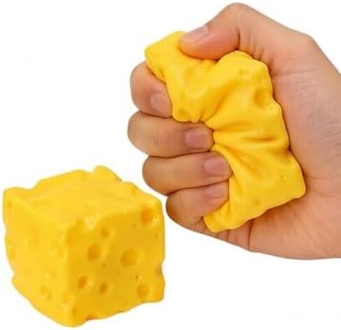 Cheese Shape TPR Slow Rebound Squeeze Fidget for Adults, Soft Textured Desk Accessory, Portable (Yellow,5*5*5) in Kuwait