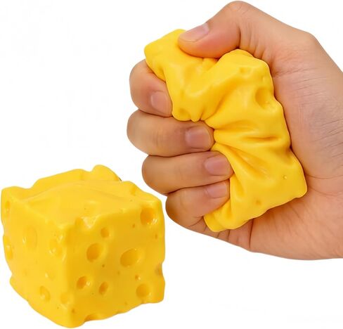 Cheese Shape TPR Slow Rebound Squeeze Fidget for Adults, Soft Textured Desk Accessory, Portable (Yellow,5*5*5) in Kuwait