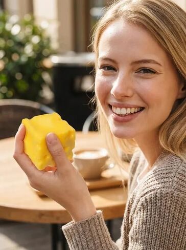 Cheese Shape TPR Slow Rebound Squeeze Fidget for Adults, Soft Textured Desk Accessory, Portable (Yellow,5*5*5) in Kuwait
