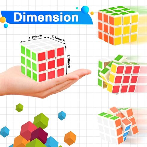 GOLDGE 60 Mini Cube Puzzles, 1.18in 3x3, Fun Party Favors for Kids in Kuwait