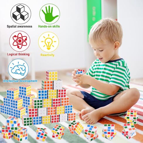 GOLDGE 60 Mini Cube Puzzles, 1.18in 3x3, Fun Party Favors for Kids in Kuwait