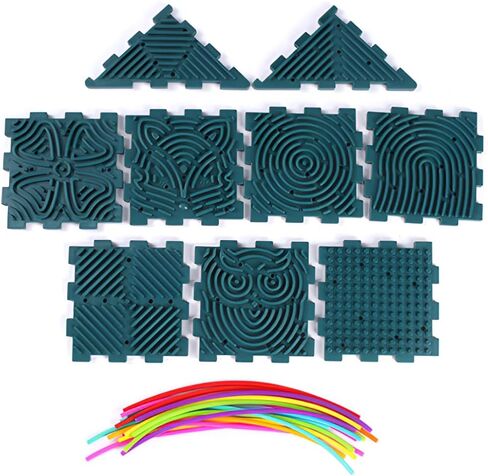 Premium 3D Autism Sensory Activity Board, Durable Silicone Fidget Toy, Puzzle House Block Set with 30 Strings, Press Loop Fill Pattern, Calming Stress Relief for Autistic Kids 3+ and Adults in Kuwait