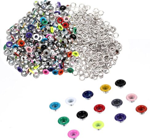210 Set Metal Eyelets for Paper Crafts, 5mm Mixed Colors Eyelet Grommets in Kuwait