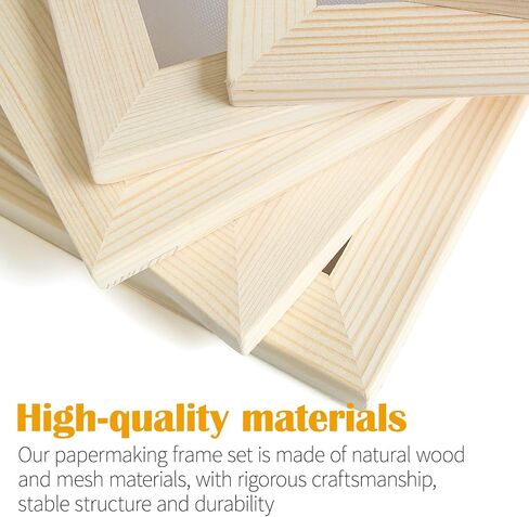 SUGOOE 4 Sizes Paper Making Frame Kit (A4, A5, A6, A7), Papermaking Mould and Frame Kit with Mesh and Sponge for DIY Paper Craft Making in Saudi Arabia