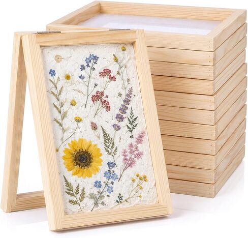 10 Pcs Paper Making Kit, 5x7" Wooden Frames with Mesh Double-Layer Mesh in Kuwait