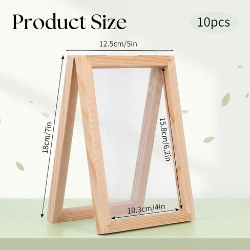 10 Pcs Paper Making Kit, 5x7" Wooden Frames with Mesh Double-Layer Mesh in Kuwait