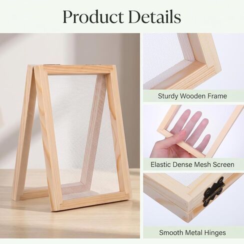 10 Pcs Paper Making Kit, 5x7" Wooden Frames with Mesh Double-Layer Mesh in Kuwait