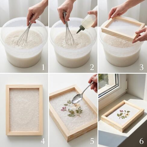 10 Pcs Paper Making Kit, 5x7" Wooden Frames with Mesh Double-Layer Mesh in Kuwait