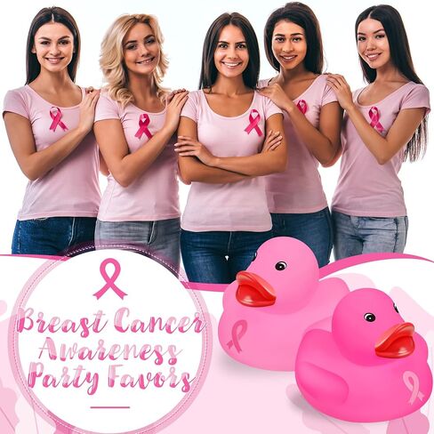 Jerify 100 Pcs Mini Pink Ribbon Rubber Duck Breast Cancer Awareness in Kuwait