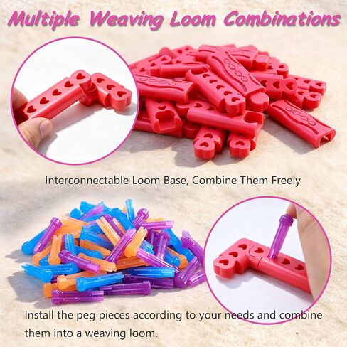 Multi-Shape Weaving Loom Kit, DIY Bracelet Bag Scarf Flower Making Set in Kuwait