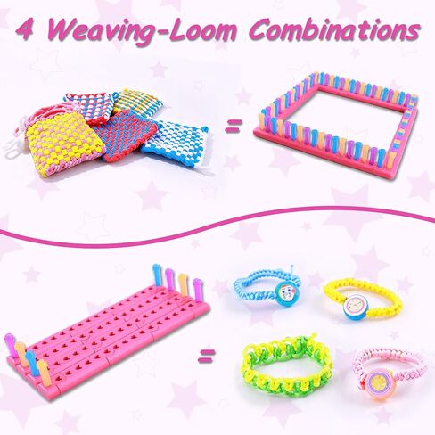 Multi-Shape Weaving Loom Kit, DIY Bracelet Bag Scarf Flower Making Set in Kuwait