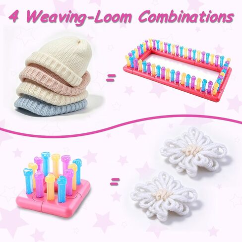 Multi-Shape Weaving Loom Kit, DIY Bracelet Bag Scarf Flower Making Set in Kuwait