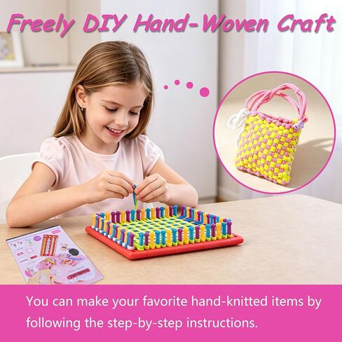 Multi-Shape Weaving Loom Kit, DIY Bracelet Bag Scarf Flower Making Set in Kuwait