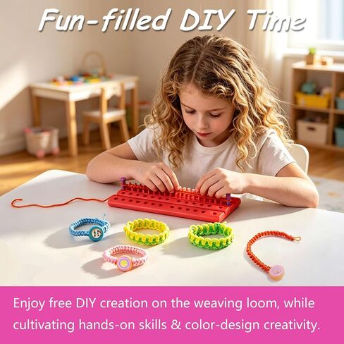 Multi-Shape Weaving Loom Kit, DIY Bracelet Bag Scarf Flower Making Set in Kuwait
